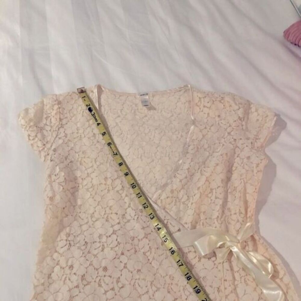 Old Navy Sheer Lace Wrap Around Blouse fairy coquette romantic girlhood small - Picture 5 of 8